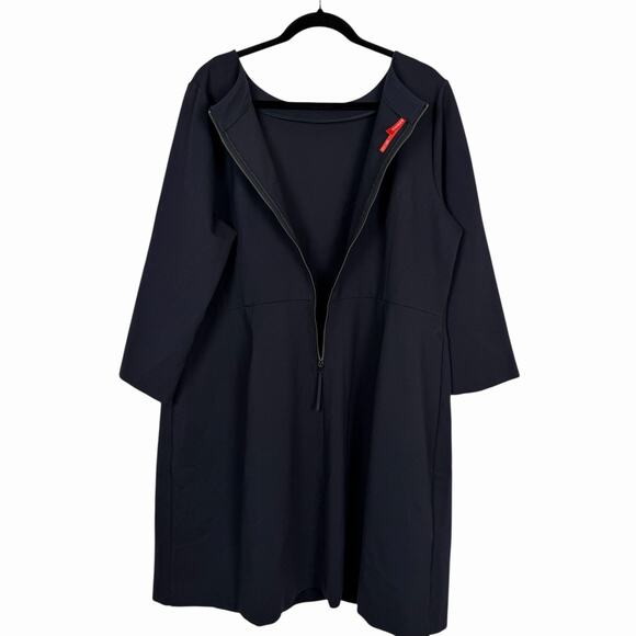 SPANX The Perfect Shift Classic Black Ponte Stretch Dress Size 2X 3/4 Sleeves - Picture 6 of 13